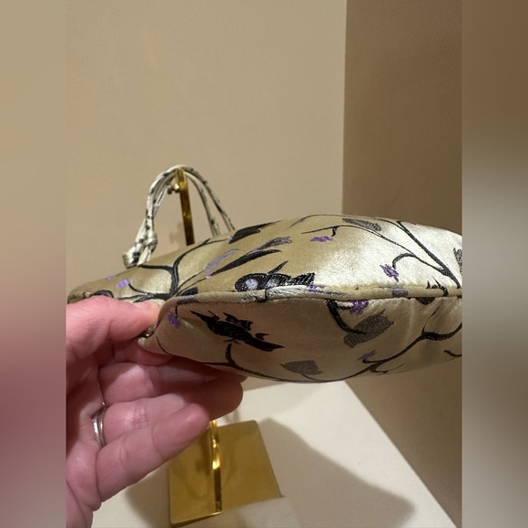 Prada 1997 Silk Champagne Floral Brocade Handbag - Picture 4 of 11